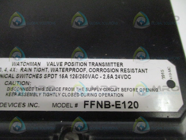 MONITEUR DEVICES FFNB-E120 VALVE POSITON TRANSMITTER *USED*