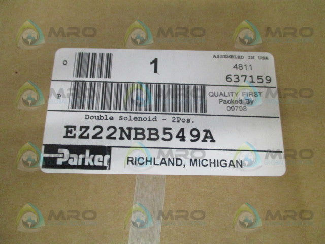 PARKER EZ22NBB549A DOUBLE SOLENOID VALVE *FACTORY SEALED*