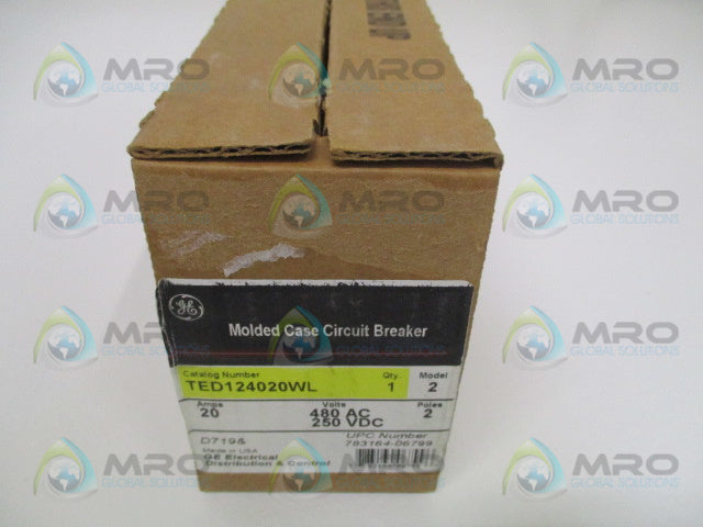 GENERAL ELECTRIC TED124020WL CIRCUIT BREAKER 20A (GREEN) *NEW IN BOX*