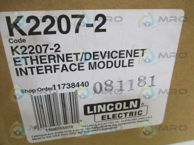 LINCOLN ELECTRIC K2207-2 ETHERNET/DEVICENET INTERFACE MODULE *FACTORY SEALED*