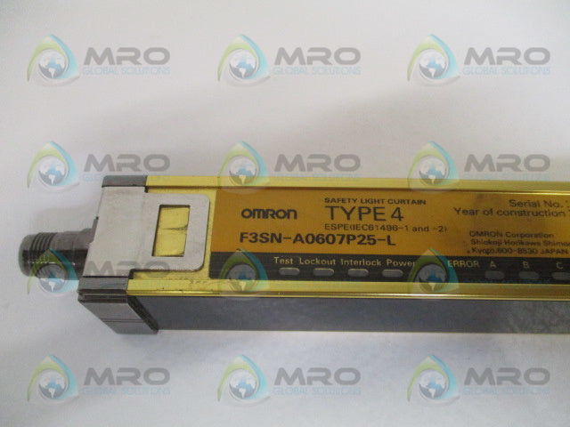 OMRON F3SN-A0607P25-L LIGHT CURTAIN EMITTER (MISSING ACCESSORIES) *NEW NO BOX*
