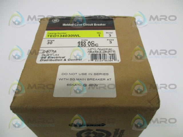 GENERAL ELECTRIC TED134030WL CIRCUIT BREAKER 30A (GREEN) *NEW IN BOX*
