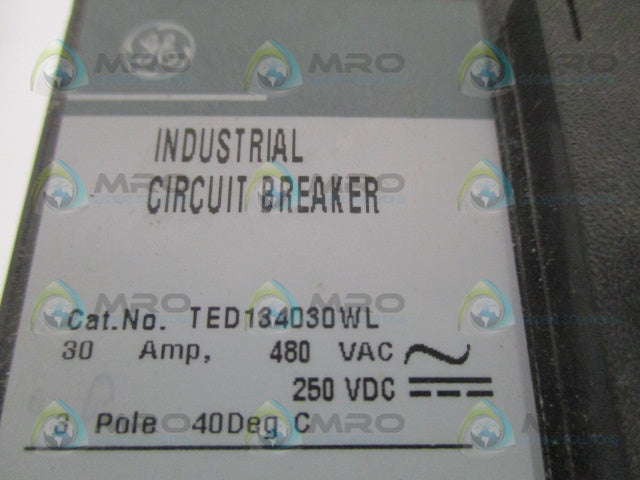 GENERAL ELECTRIC TED134030WL CIRCUIT BREAKER 30A (GREEN) *NEW IN BOX*