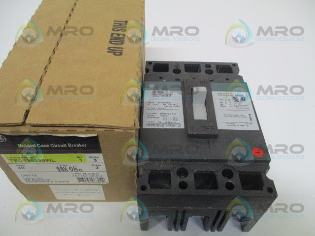 GENERAL ELECTRIC TED134030WL CIRCUIT BREAKER 30A (GREEN) *NEW IN BOX*