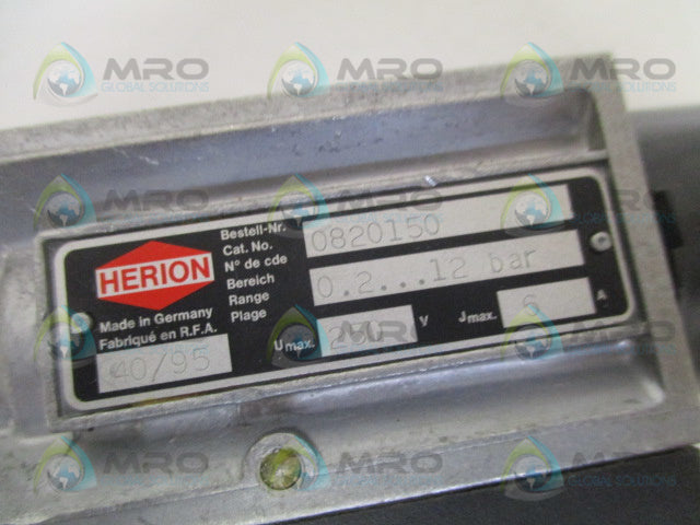 HERION 0820150 PRESSURE SWITCH 250V 6A *NEW NO BOX*