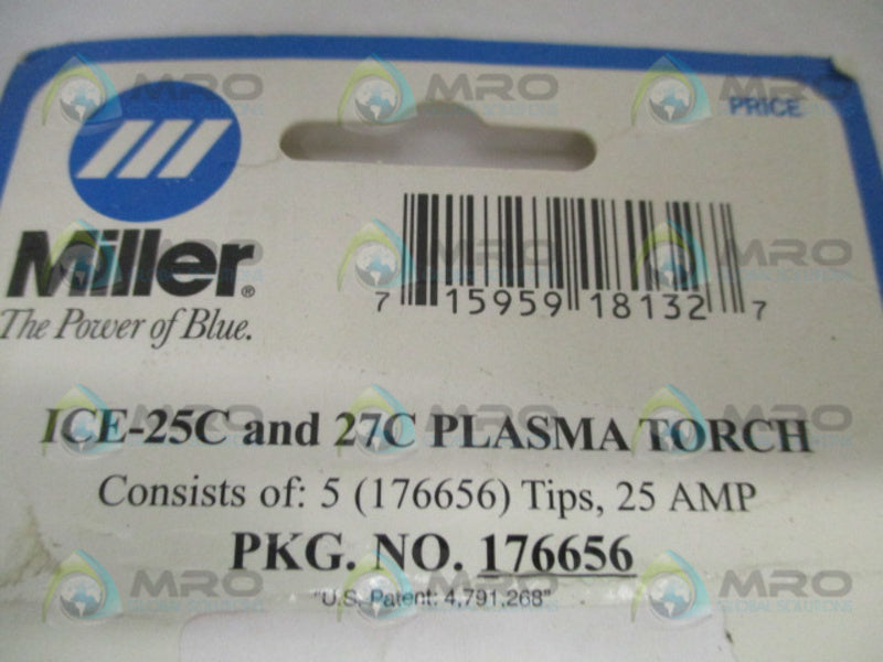 MILLER 176656 PLASMA TORCH TIPS (PKG OF 5) * NEW IN ORIGINAL PACKAGE *