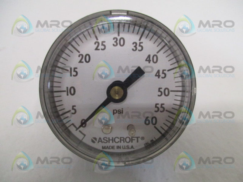 ASHCROFT 20W1005PH02BXZG-60# PRESSURE GAUGE 0-60 PSI  NSMP
