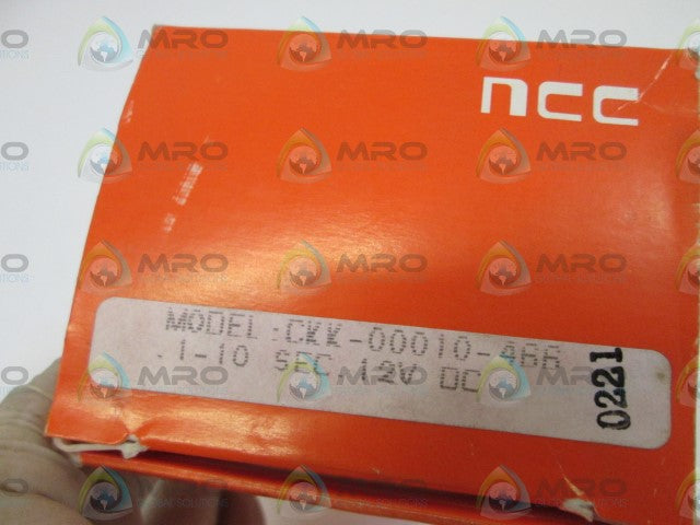 NCC TIMER .1-10 SEC. 12VDC CKK-00010-466 *NEW IN BOX*