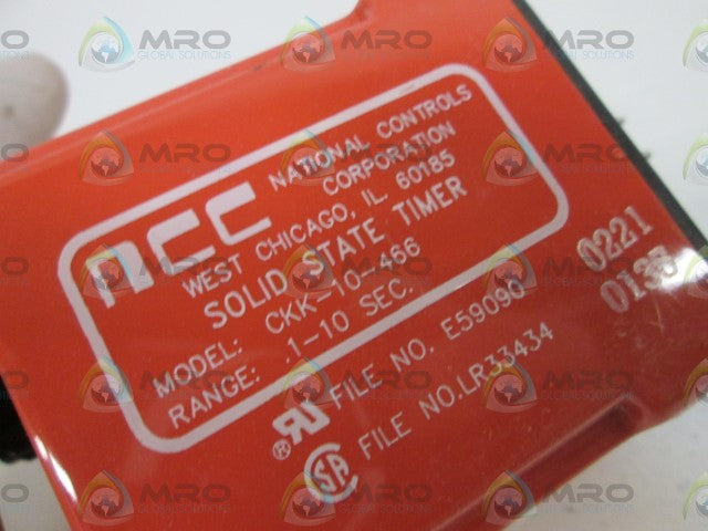 NCC TIMER .1-10 SEC. 12VDC CKK-00010-466 *NEW IN BOX*