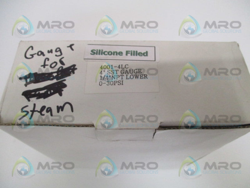 PIC GAUGES 4001-4LC PRESSUGE GAUGE 0-30 PSI 4" *NEW IN BOX*
