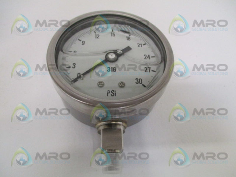 PIC GAUGES 4001-4LC PRESSUGE GAUGE 0-30 PSI 4" *NEW IN BOX*