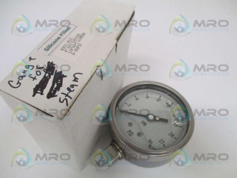 PIC GAUGES 4001-4LC PRESSUGE GAUGE 0-30 PSI 4" *NEW IN BOX*