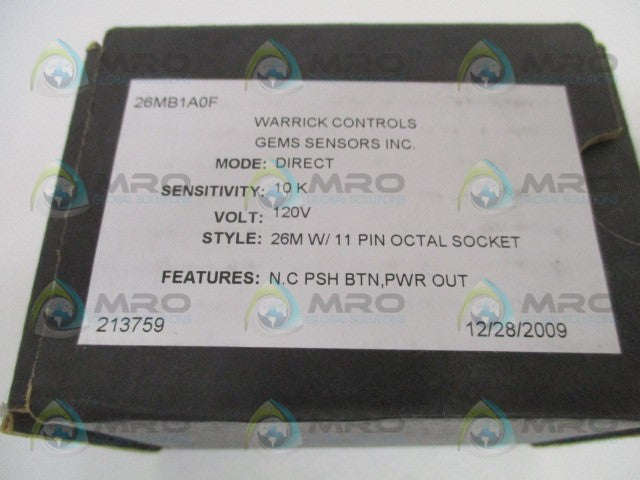 WARRICK CONTROLS 26MB1A0F LEVEL CONTROL RELAY 120V *NEW IN BOX*