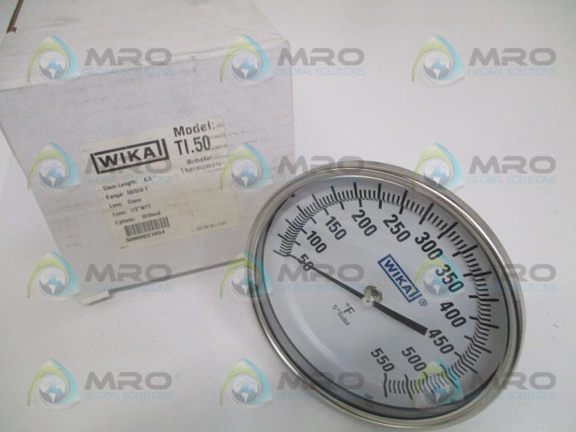 WIKA TI.50 50060D216G4 BIMETAL THERMOMETER 50/550F STEM: 6" *NEW IN BOX*
