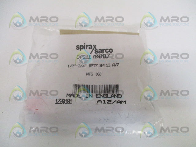 SPIRAX SARCO 1220181 CAPSULE ASSEMBLY 1/2"-3/4" BPT7 BPT13 AV7 * NEW IN FACTORY BAG *