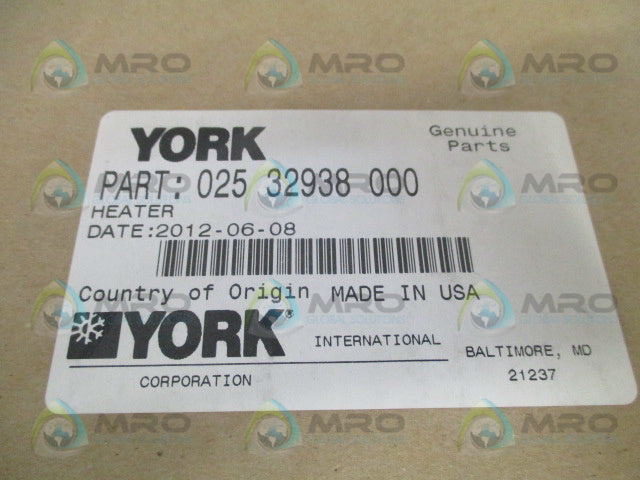 YORK 02532938000 HEATER 120V 350W *NEW IN BOX*