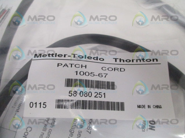 METTLER-TOLEDO THORNTON 1005-67 PATCH CORD * NEW IN FACTORY BAG *