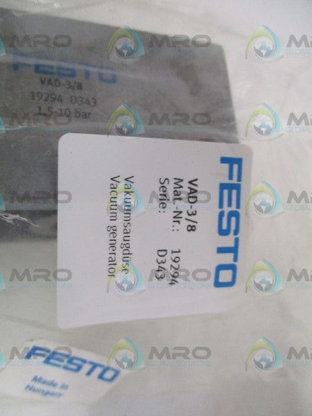 FESTO VAD-3/8 VACUUM GENERATOR * NEW IN FACTORY BAG *