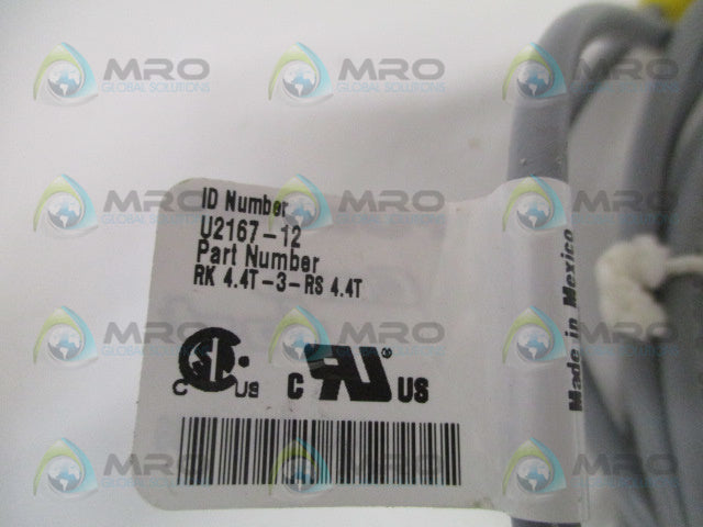TURCK RK4.4T-3-RS4.4T MOLDED CORDSET *NEW NO BOX*