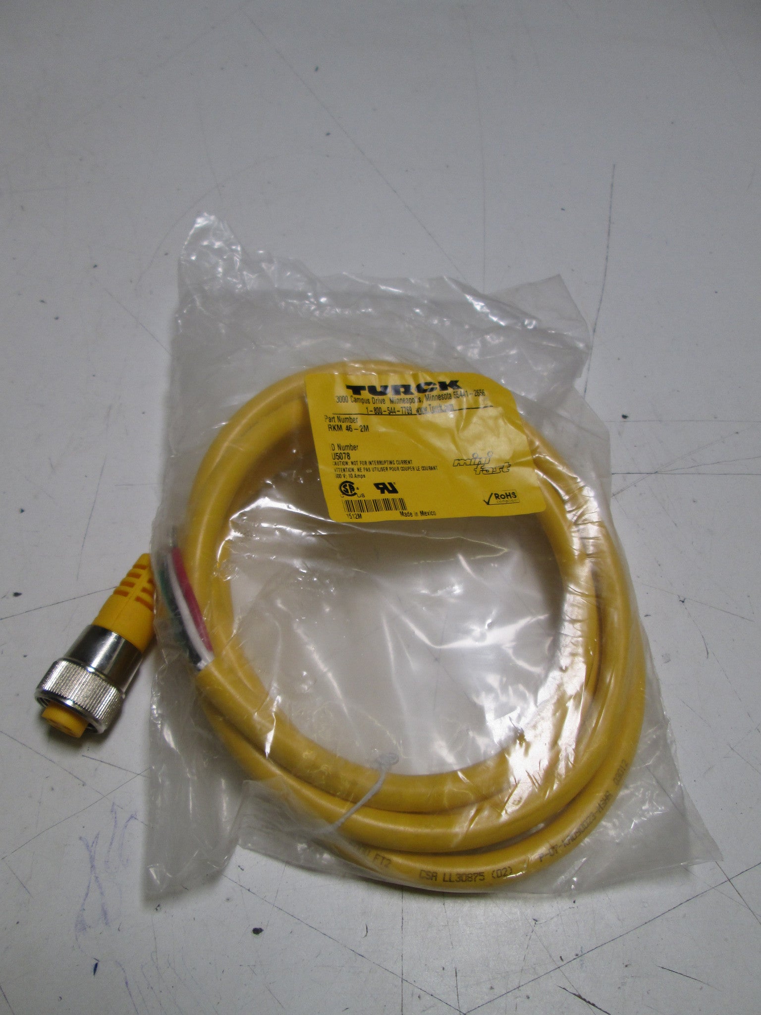 TURCK RKM46-2M CORDSET/CABLE *NEW IN BAG*