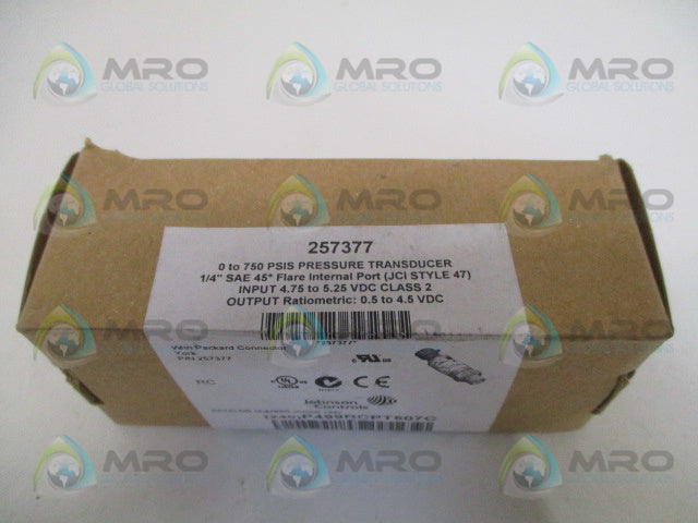 JOHNSON CONTROLS P499RCPT507C PRESSURE TRANSDUCER 0-750 PSIS *FACTORY SEALED*