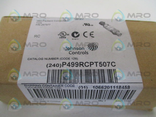 JOHNSON CONTROLS P499RCPT507C PRESSURE TRANSDUCER 0-750 PSIS *FACTORY SEALED*