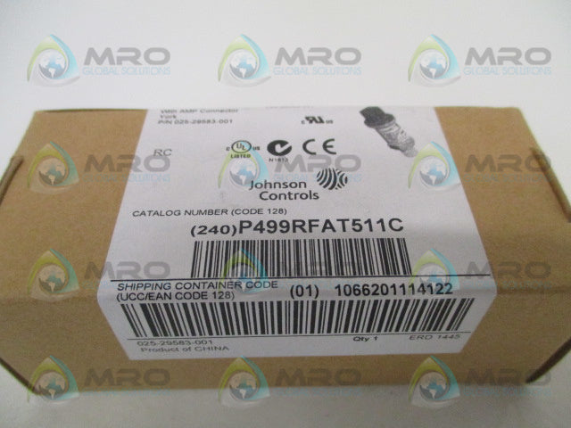 JOHNSON CONTROLS P499RFAT511C PRESSURE TRANSDUCER 0-125 PSI *FACTORY SEALED*