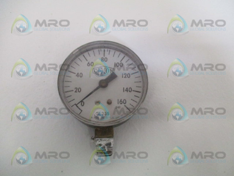 DIXON GL335 PRESSURE GAUGE 0-160 PSI  UNMP