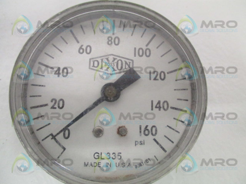 DIXON GL335 PRESSURE GAUGE 0-160 PSI  UNMP