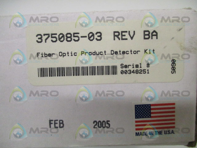 VIDEOJET 375085-03 FIBER OPTIC PRODUCT DETECTOR KIT *NEW IN BOX*