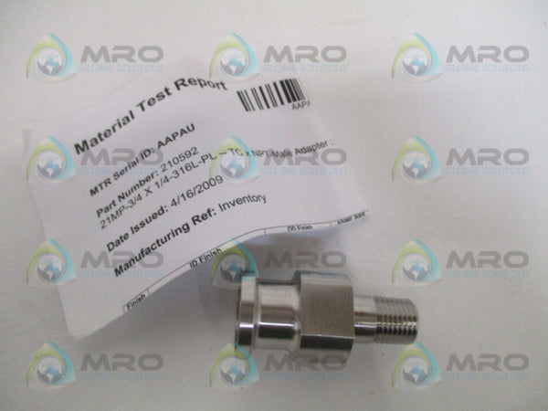 ALFA LAVAL 210592 21MP-3/4X1/4-316L-LP MALE ADAPTER  NSNP