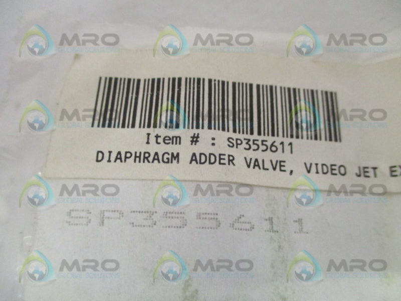 VIDEOJET SP355611 ADDER VALVE DIAPHRAGM (PK OF 2) * NEW IN FACTORY BAG *