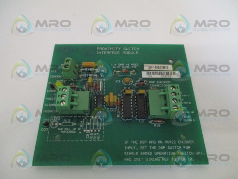 UNICO 317-818.29910 PROXIMITY SWITCH INTERFACE MODULE *USED*