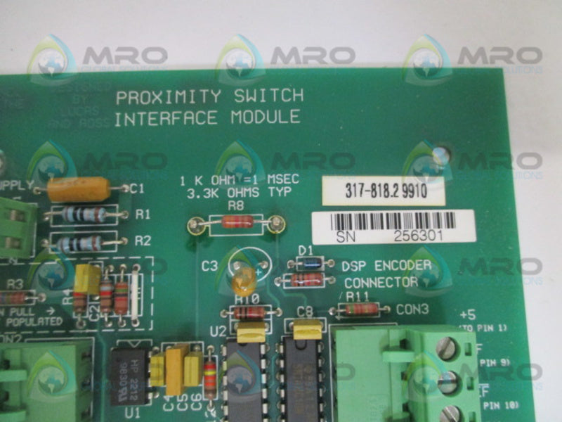 UNICO 317-818.29910 PROXIMITY SWITCH INTERFACE MODULE *USED*