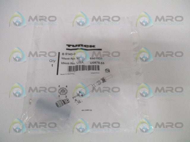 TURCK B5143-0 FEMALE CONNECTOR *NEW IN FACTORY BAG*