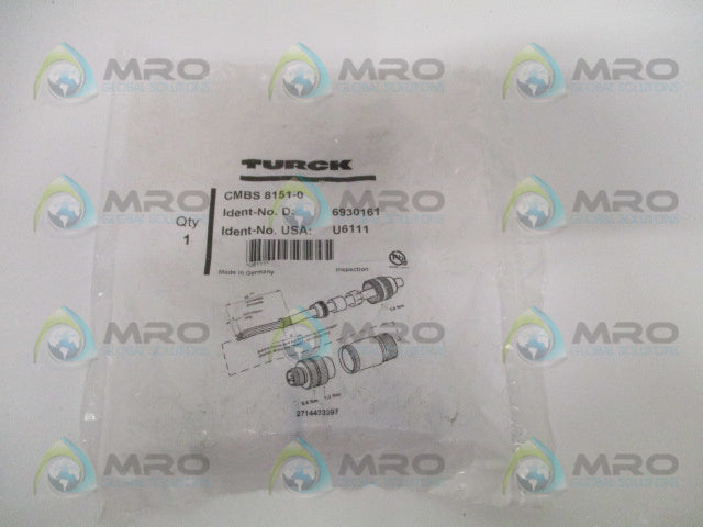 TURCK CMBS8151-0 SENSOR CONNECTOR *NEW IN FACTORY BAG*