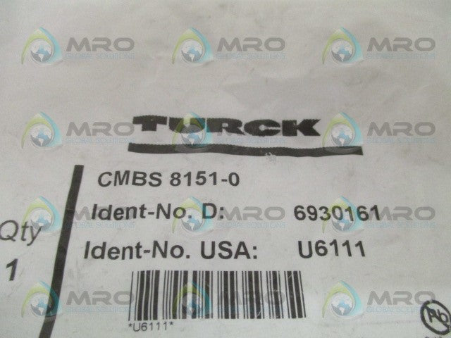 TURCK CMBS8151-0 SENSOR CONNECTOR *NEW IN FACTORY BAG*