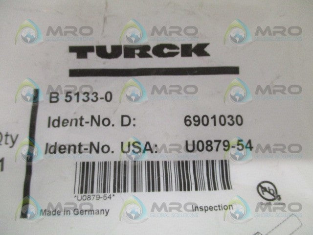 TURCK B5133-0 FEMALE CONNECTOR *NEW IN FACTORY BAG*