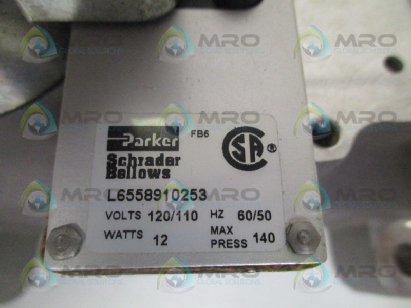 PARKER L6558910253 SOLENOID AIR CONTROL VALVE (AS PICTURED) *USED*