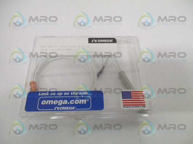 OMEGA PR-20-2-100-1/4-2-E-G SHORT RTD PROBE *NEW IN ORIGINAL PACKAGE*