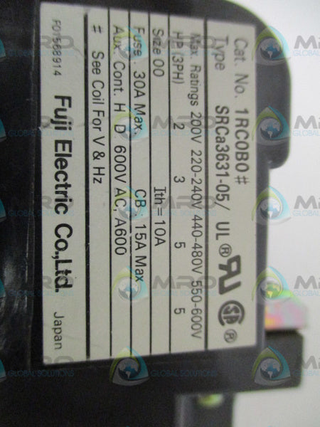 FUJI ELECTRIC SRCa3631-05/UL 1RC0B0 MAGNETIC CONTACTOR 110/110-120V *NEW NO BOX*