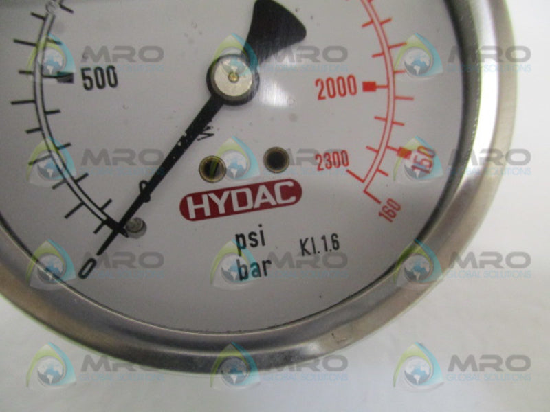 HYDAC KI.1.6 PRESSURE GAUGE 02300 PSI *USED* MRO Global Solutions