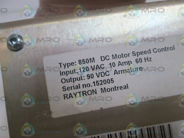 RAYTRON DC MOTOR SPEED CONTROL MODULE 850M *USED*