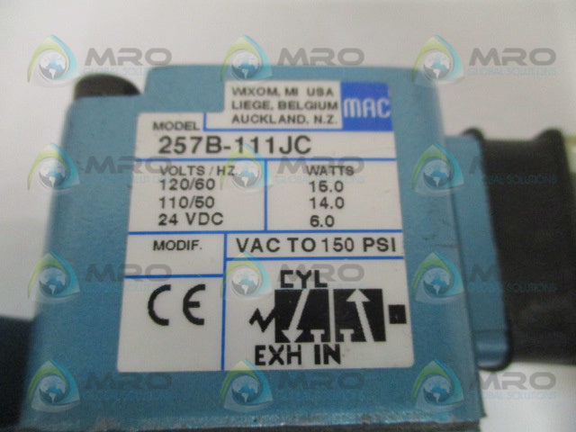 MAC 257B-111JC SOLENOID VALVE *NEW NO BOX*