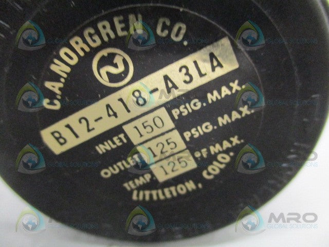 NORGREN B12-418-A3LA FILTER REGULATOR *USED*