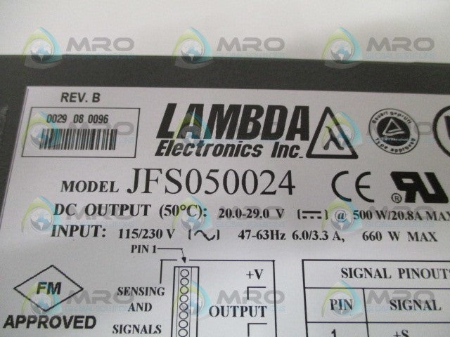 LAMBDA JFS050024 POWER SUPPLY *USED*