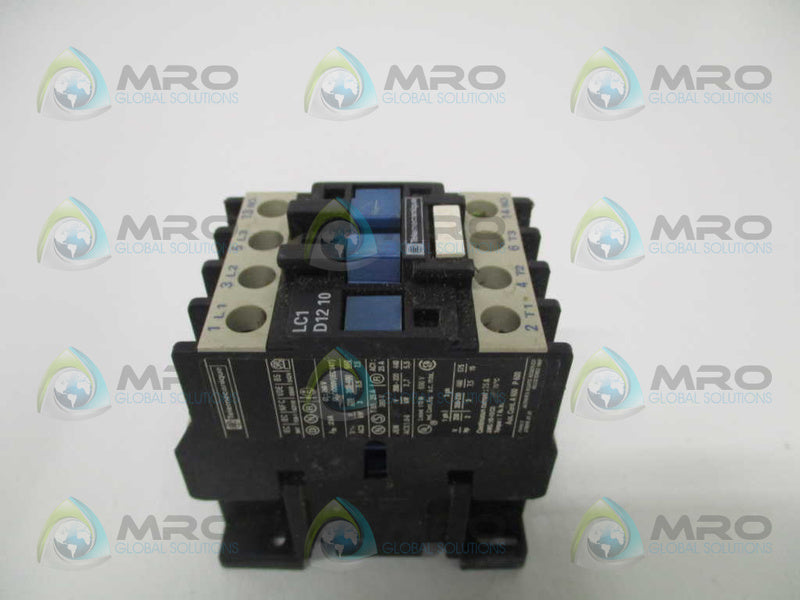 TELEMECANIQUE LC1D1210B7 CONTACTOR 24V *USED*