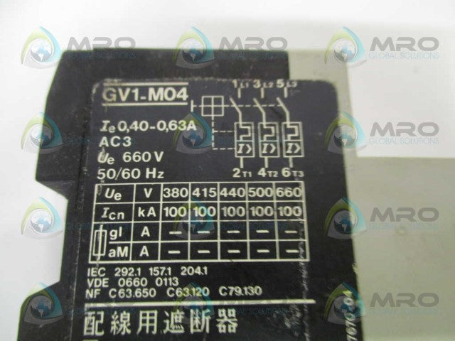 TELEMECANIQUE GV1-M04 CIRCUIT BREAKER 0,4-0,63A *USED*