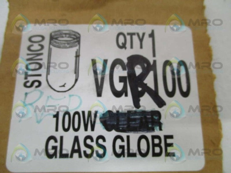 STONCO VGR100 RED GLASS GLOBE *NEW NO BOX*