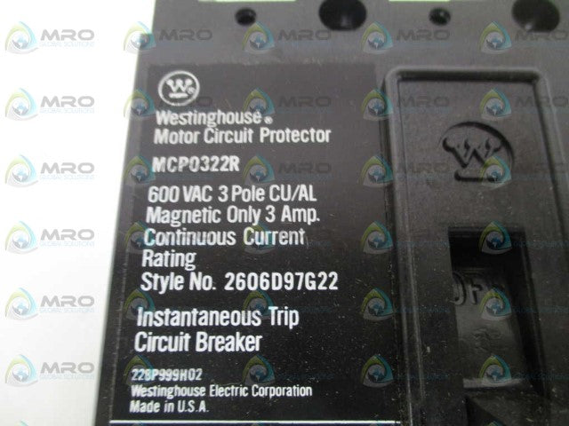 WESTINGHOUSE MCP0322R CIRCUIT BREAKER 3A *NEW IN BOX*